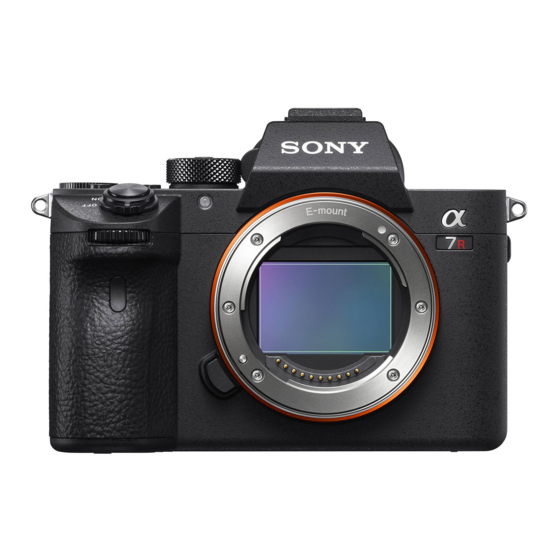 Sony A7RIII ILCE-7RM3A Operating Instructions Manual