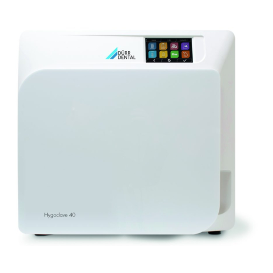 Durr Dental Hygoclave 40 Installation And Operating Instructions Manual