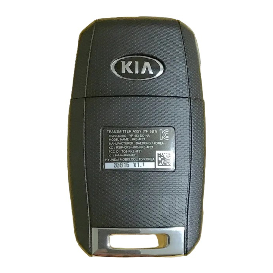 Hyundai Mobis RKE-4F21 User Manual