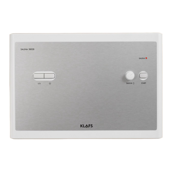 User Manuals: Klafs 18028 Sauna Control System