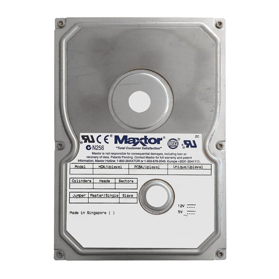 Maxtor 87000D8 Installation And Use Manual