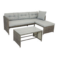 Sunnydaze Decor LONGFORD RESIN WICKER CHAISE SOFA SECTIONAL PATIO FURNITURE SET Manual