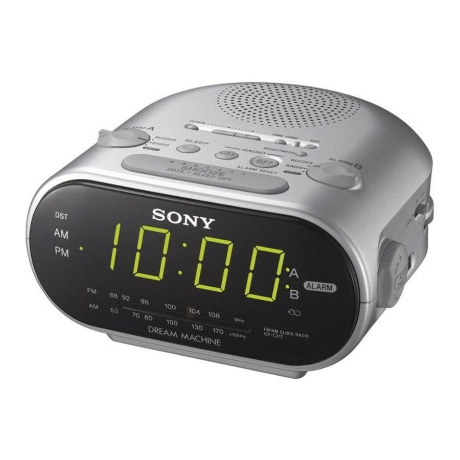 Sony Dream Machine ICF-C318 - FM/AM Clock Radio Manual