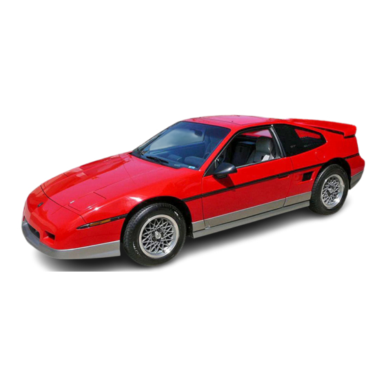 Pontiac 1986 Fiero Owner's Manual