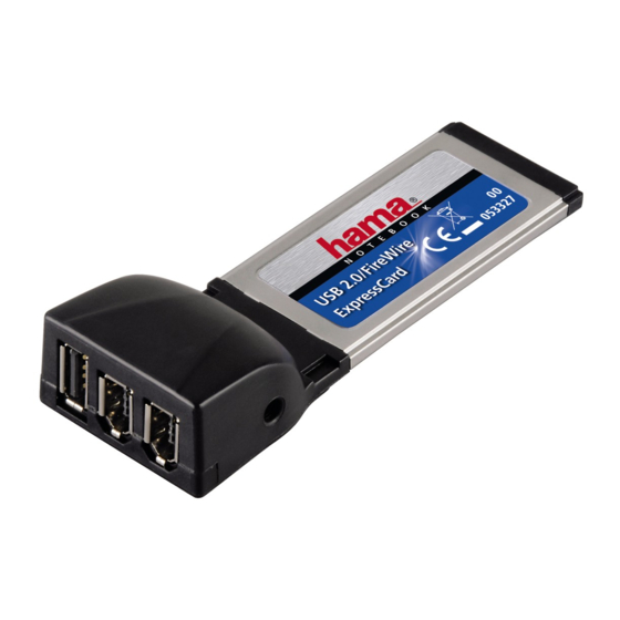 Hama FireWire ExpressCard Operating	 Instruction