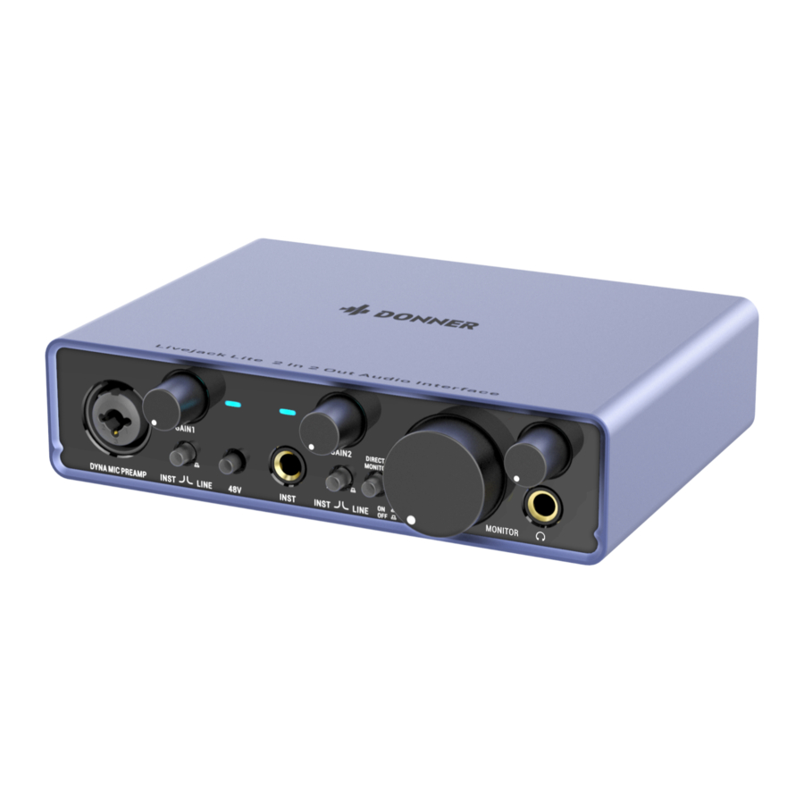 Donner Livejack Lite - Audio Interface Manual