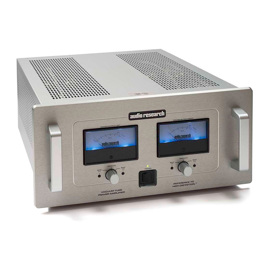 Audio Research Reference 75 SE Manual