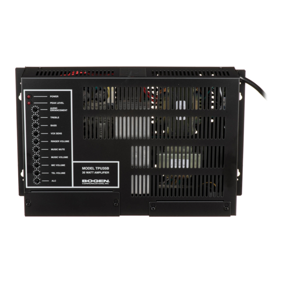 Bogen TPU-35B Installation & Operating Instructions Manual