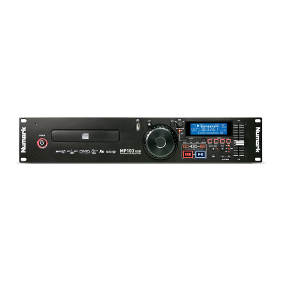 Numark MP 103 Quick Start Manual