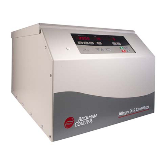 Beckman Coulter Allegra X-5 Instructions For Use Manual