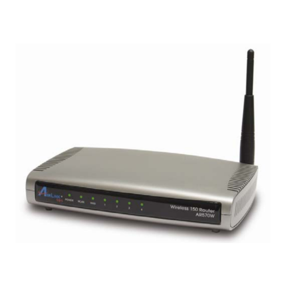 Airlink101 Wireless 150 Router Manuals