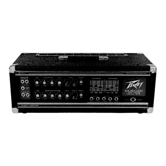 Peavey MUSICIAN Mark III Series Operating Manual