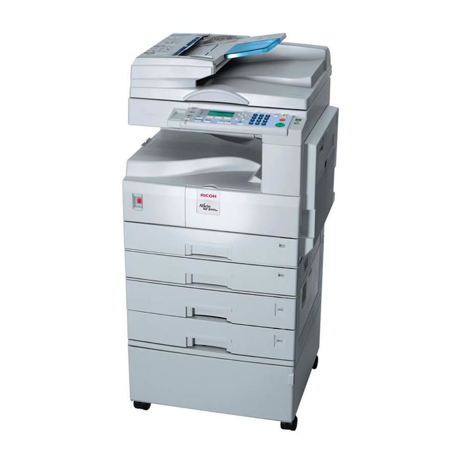 Ricoh Aficio MP 2000L Scanner Reference