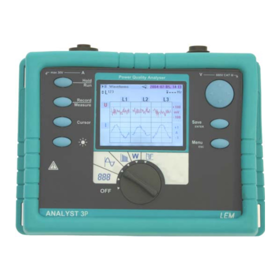 LEM Analyst 3P Operating Instructions Manual