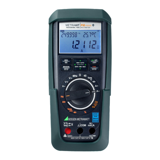 Gossen MetraWatt METRAHIT PM PRIME Operating Instructions Manual