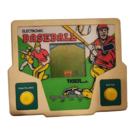 Tiger Electronics Baseball Electronic LCD Game 7-741 Instruction Manual