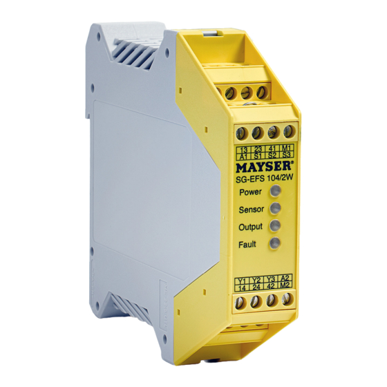 MAYSER SG-EFS 104/2W Operating Instructions Manual