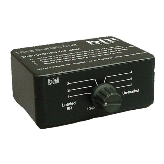 BHI 1042 Operating Instructions
