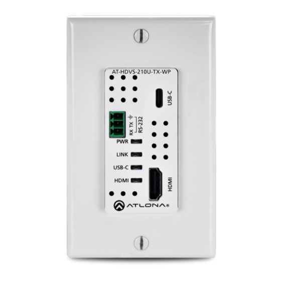 Atlona AT-HDVS-210U-TX-WP Manual