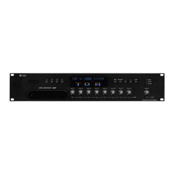 Toa SX-2000 SERIES Installation Manual