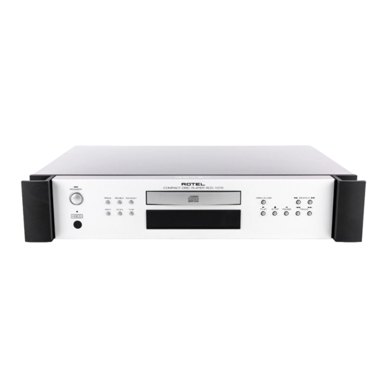 Rotel HDCD Single Play Compact Disc Player RCD-1072 Owner's Manual