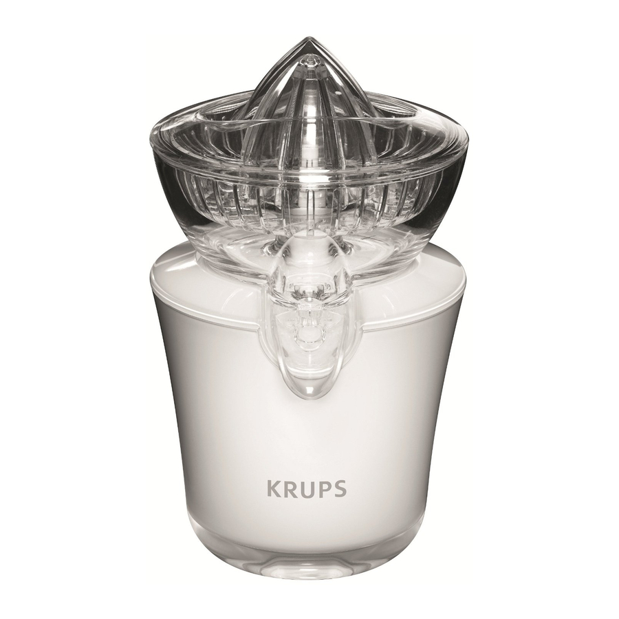 KRUPS ZX720 - Electric Acrylic Citrus Juicer Manual
