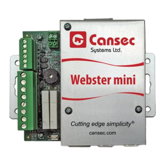 Cansec Webster mini Installation Manual