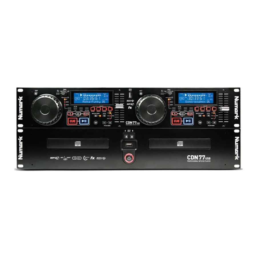 Numark CDN77USB - MP3 CD Player Manual