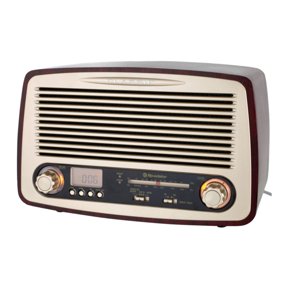 Roadstar HRA-1600 Analog Radio Alarm Manuals