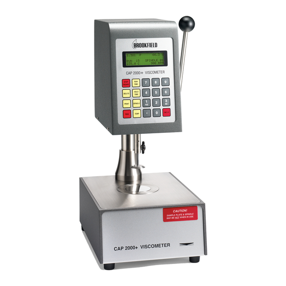 Brookfield CAP 2000+L Operating Instructions Manual