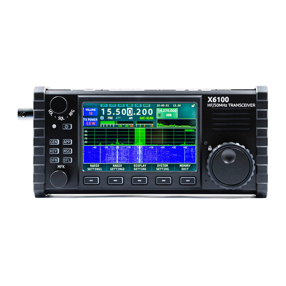 XIEGU X6100 Quick Reference