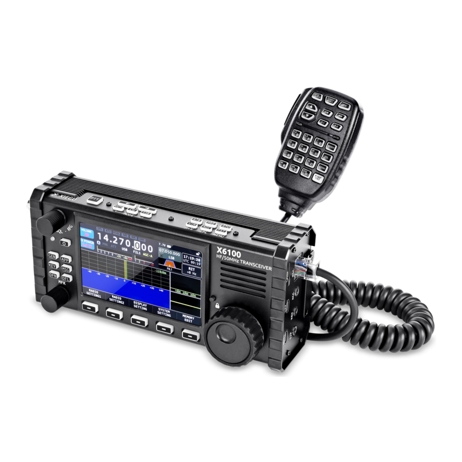 XIEGU X6100, HF Transceiver Series Manual