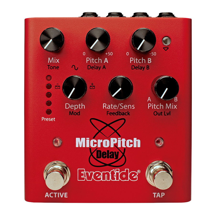 Eventide MicroPitch Delay - Guitar Pedal Quick Reference Guide