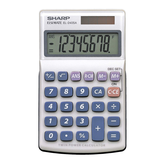 Sharp ELSI MATE EL-240SA Operation Manual