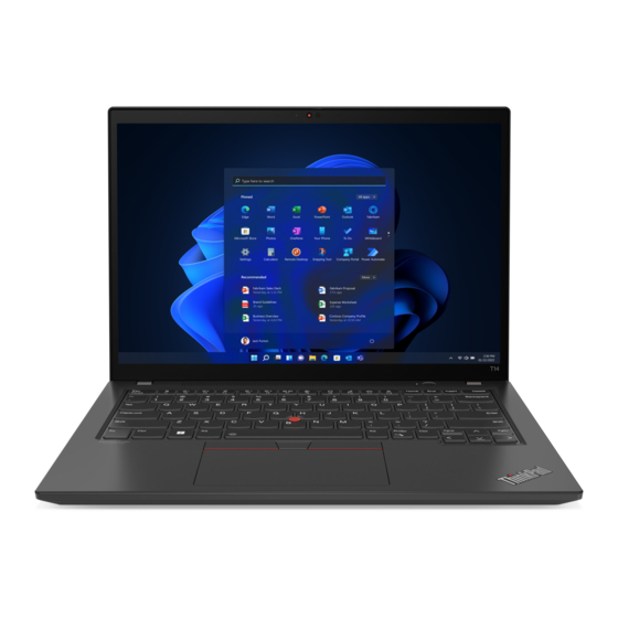 Lenovo ThinkPad T14 Gen 1 Setup Manual