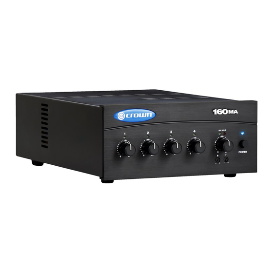 Crown 160MA Quick Start Manual