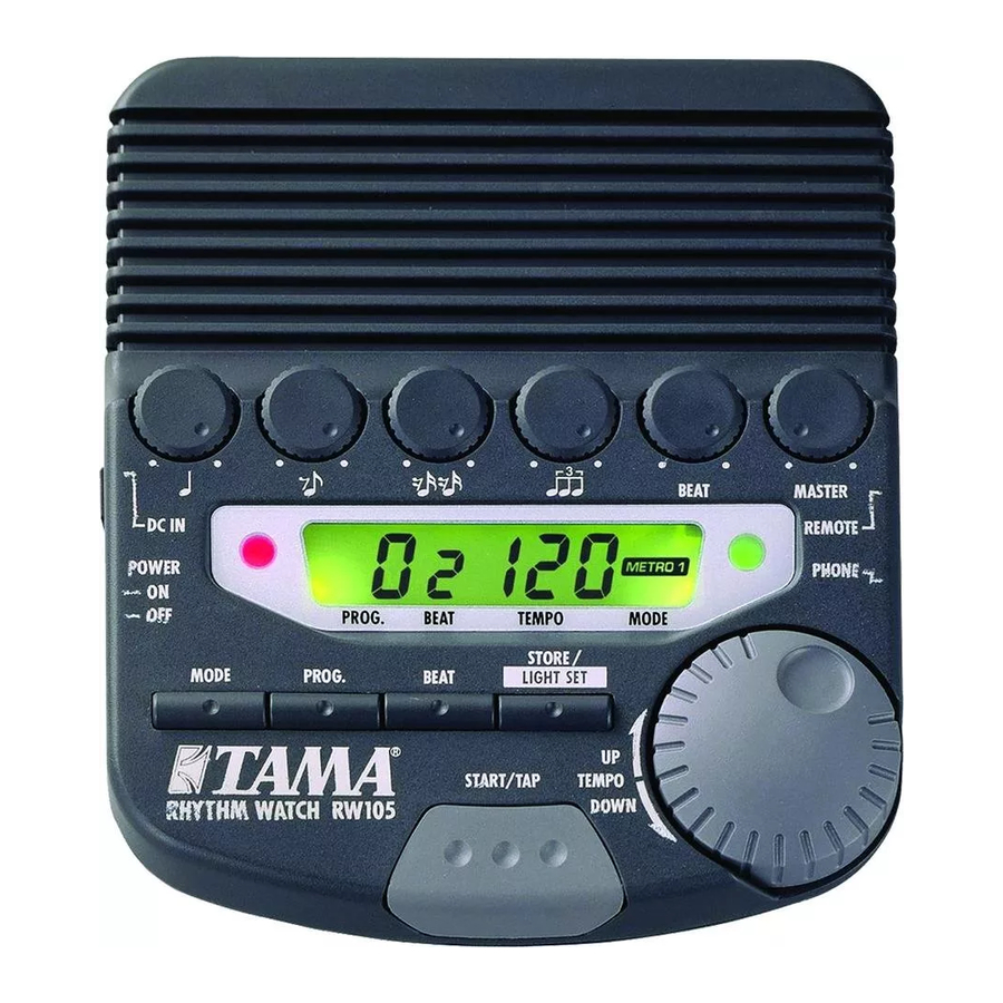 Tama RW150 - Rhythm Watch Manual