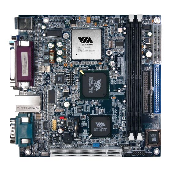 VIA Technologies VB8001-16 - VIA Motherboard - Mini ITX User Manual