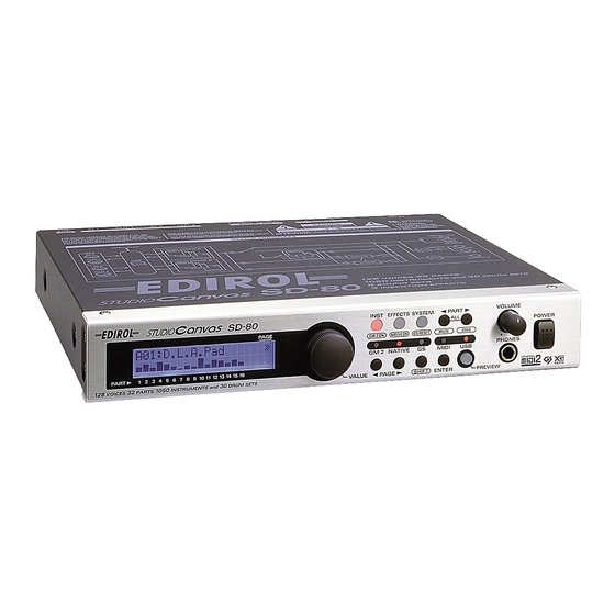 Edirol Studio Canvas SD-80 Getting Started