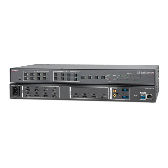 Extron electronics DXP 44 HD 4K PLUS Setup Manual