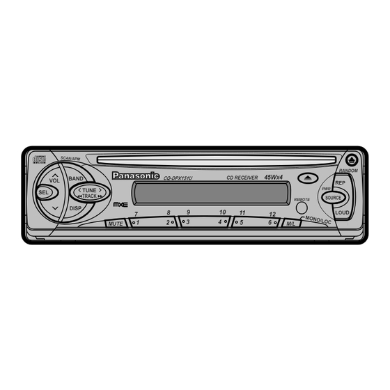 Panasonic CQ-DPX101U Operating Instructions Manual