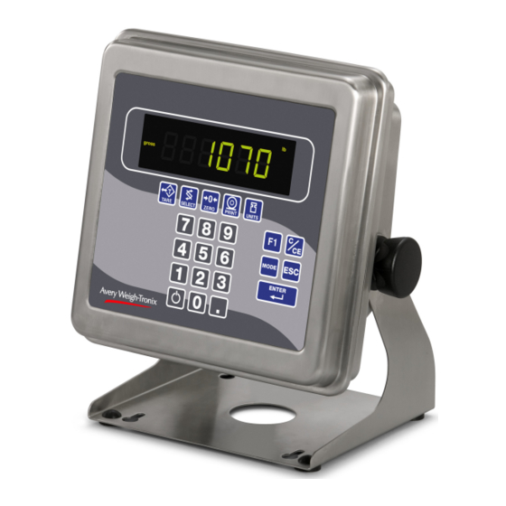 User Manuals: Avery Weigh-Tronix E1070 Touch Panel