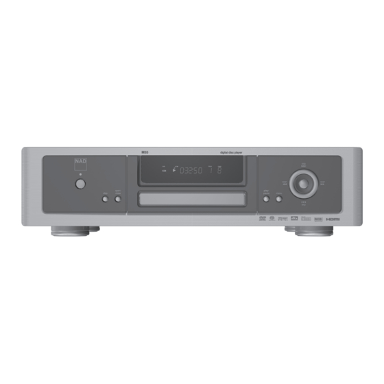 NAD M55 - DVD - SACD - MP3 PLAYER Owner's Manual