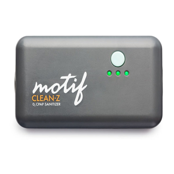 motif Clean-Z CPAP Ozone Sanitizer Quick Manual