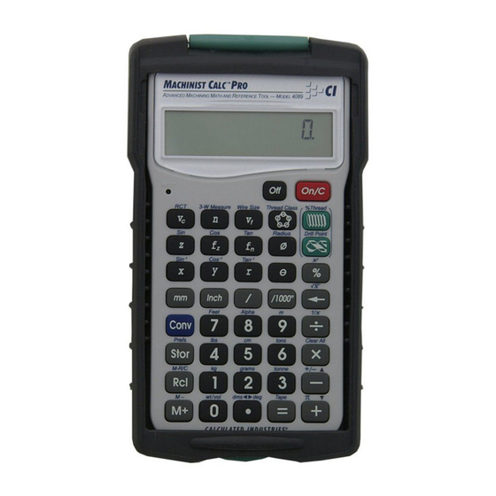 Calculated Industries MACHINIST CALC PRO User Manual