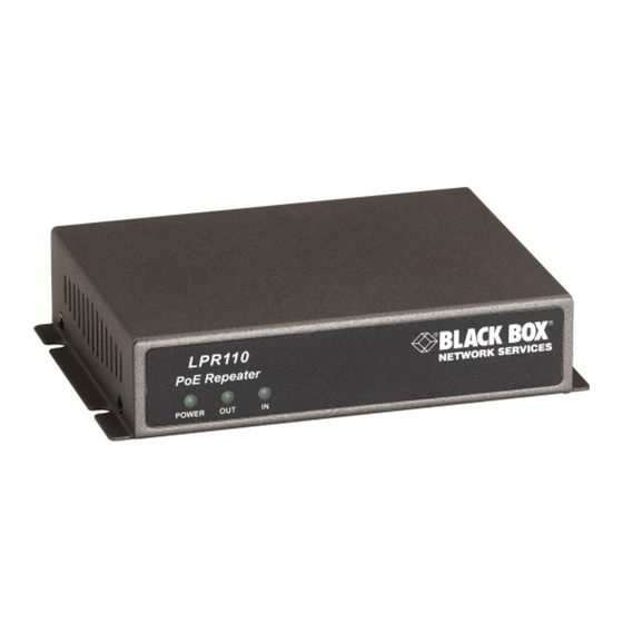 Black Box LPR110 Ethernet Repeater Manuals