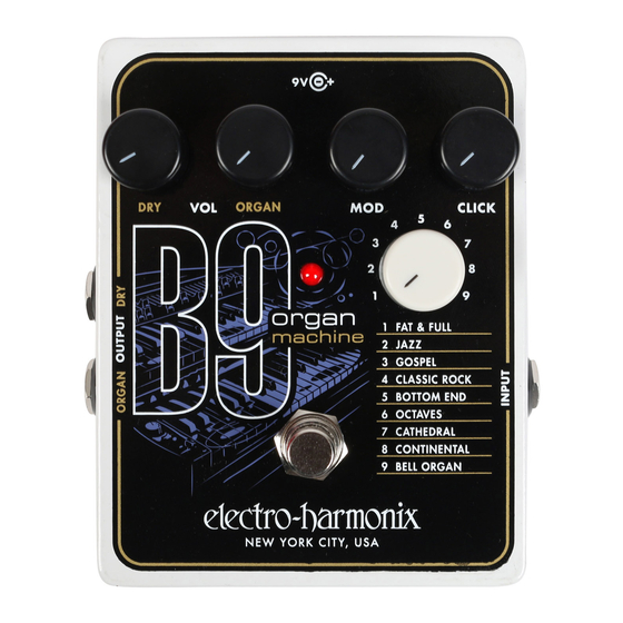 Electro-Harmonix B9 Quick Manual
