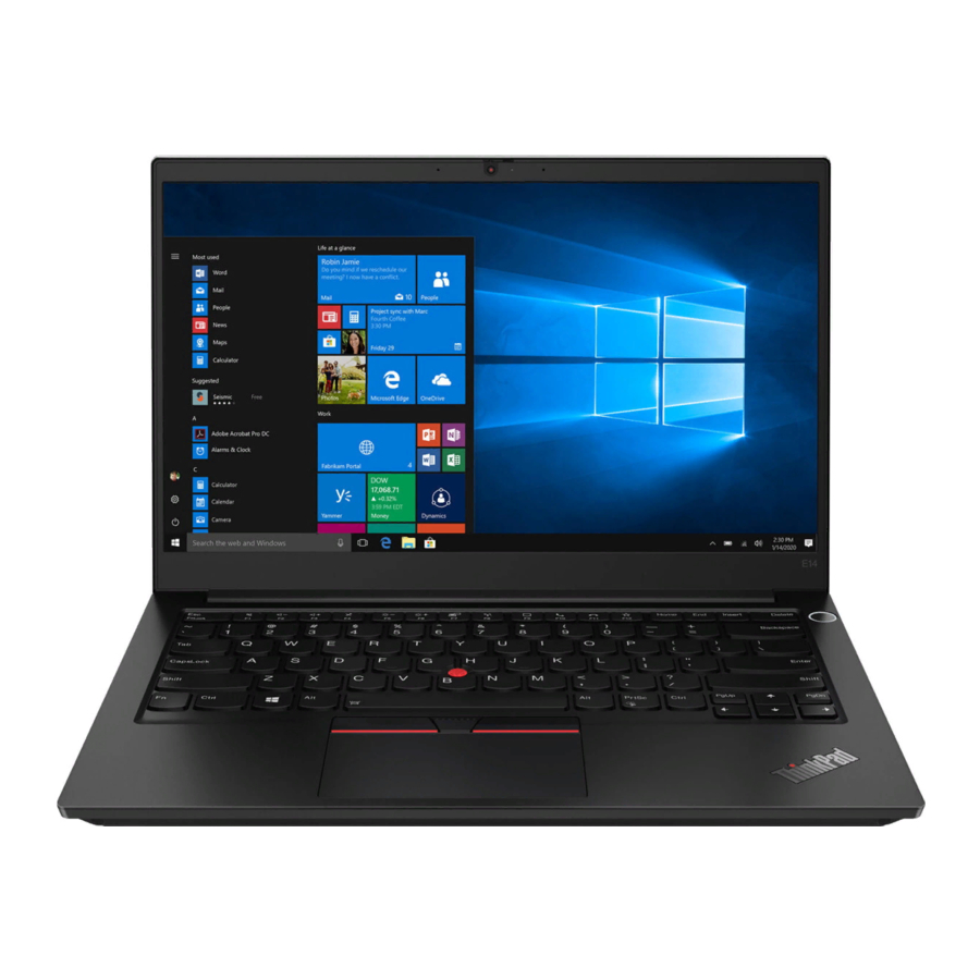 Lenovo ThinkPad E14 Gen 2 Setup Manual