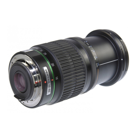 Pentax DA 14mm f/2.8ED [IF] Operating Manual