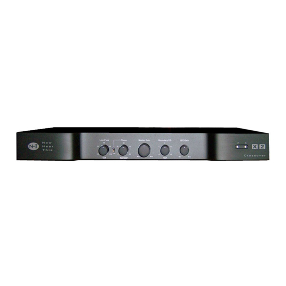 NHT X2 Active Analog Crossover Manuals